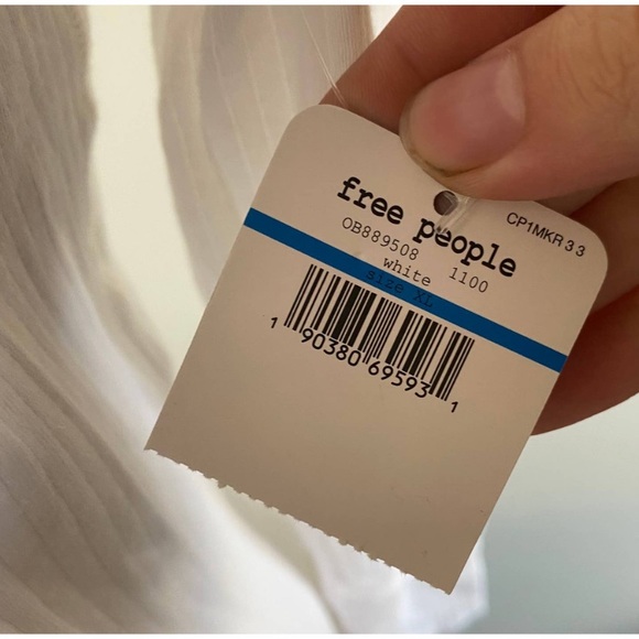 Final Sale Free People Women's Ribbed Mock Neck Tee NWT Size XL - Picture 3 of 3